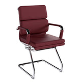 Nautilus Designs Avanti Medium Back Bonded Leather Cantilever Visitor Chair With Individual Back Cushions & Fixed Arms Red - BCL/5003AV/OX DD